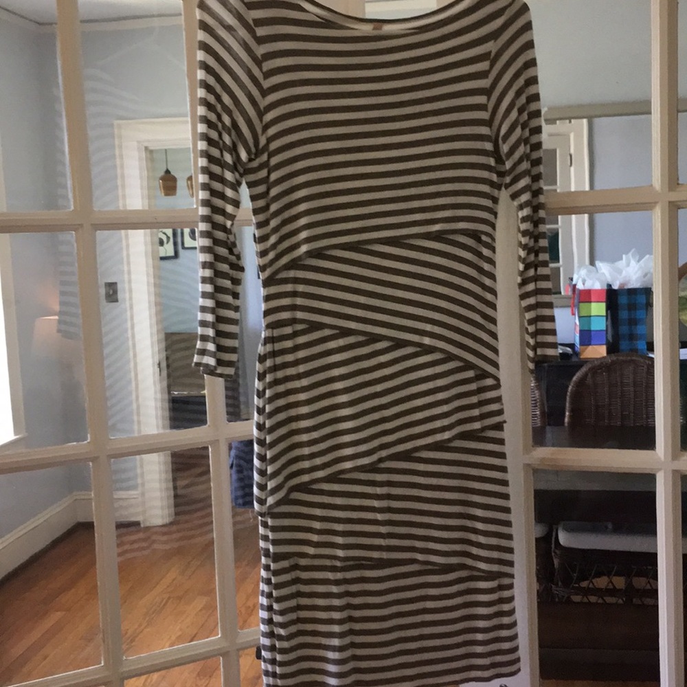 Anthropologie striped fitted dress